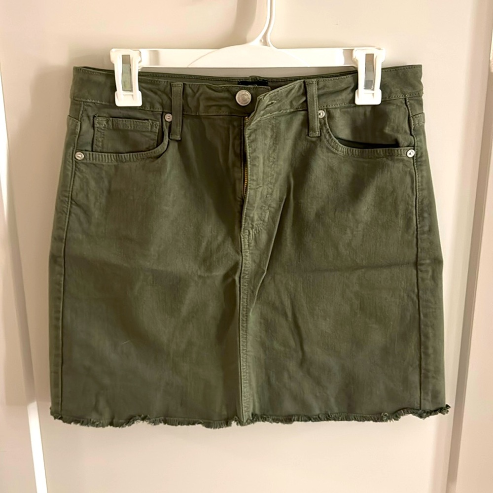 Just Black Olive Green Denim Skirt